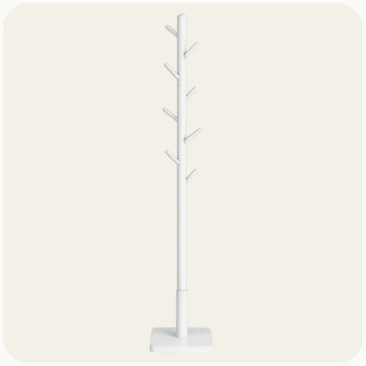 Porte manteau blanc sur pied