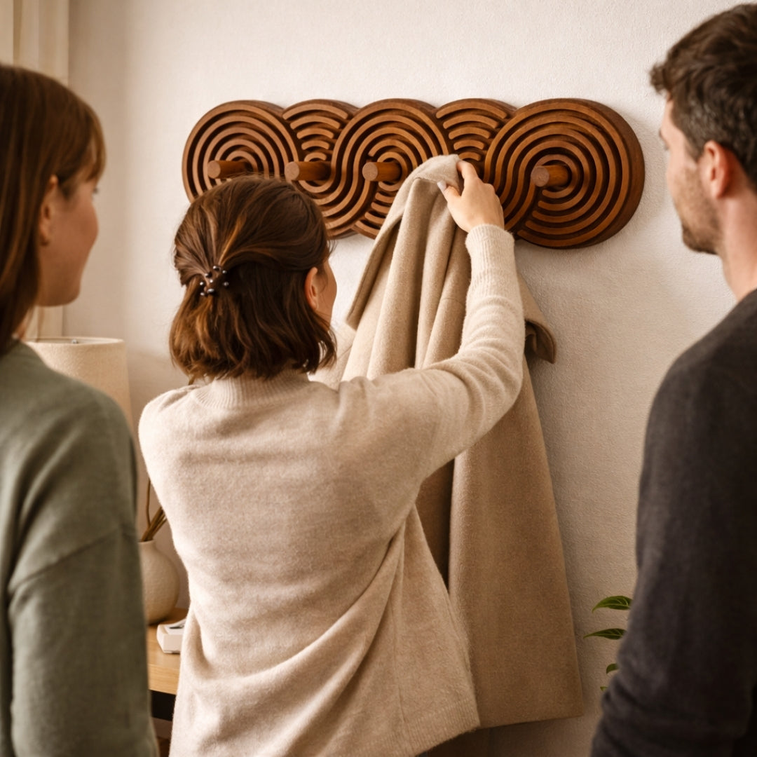 Porte manteau mural bois design