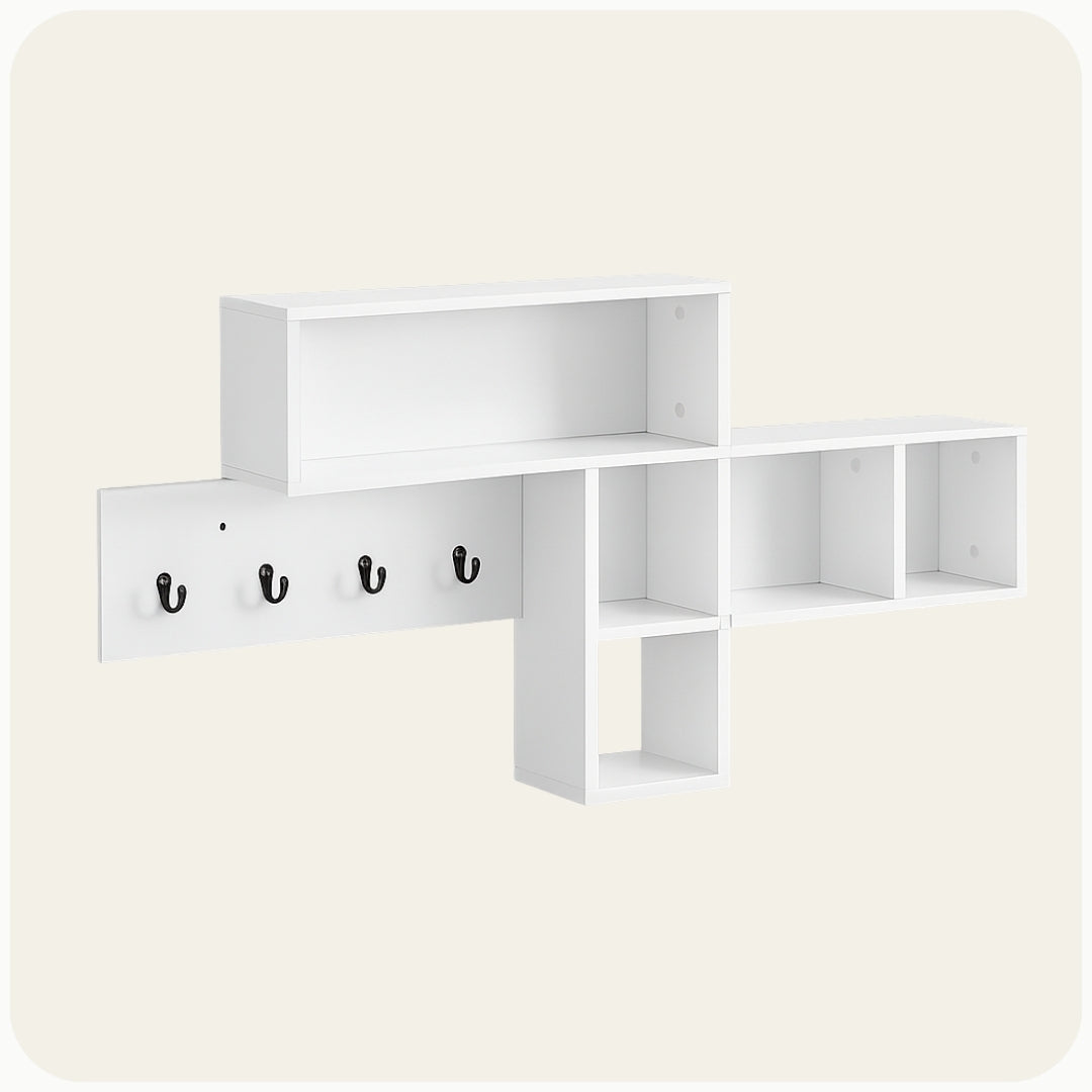 Porte manteau mural en bois avec Étagère