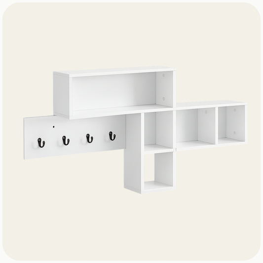 Porte manteau mural en bois avec Étagère