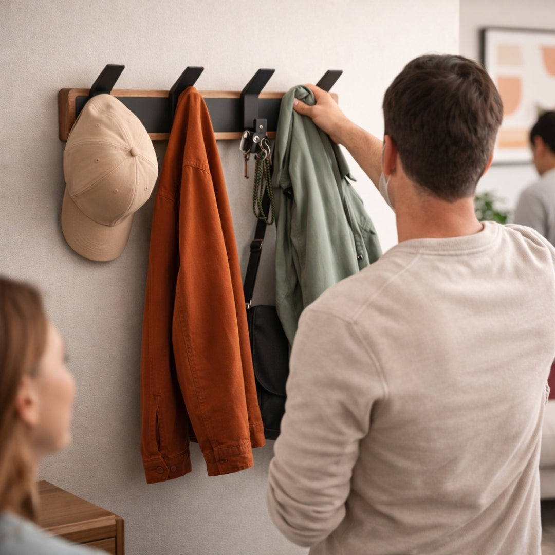 Porte manteau mural noir design